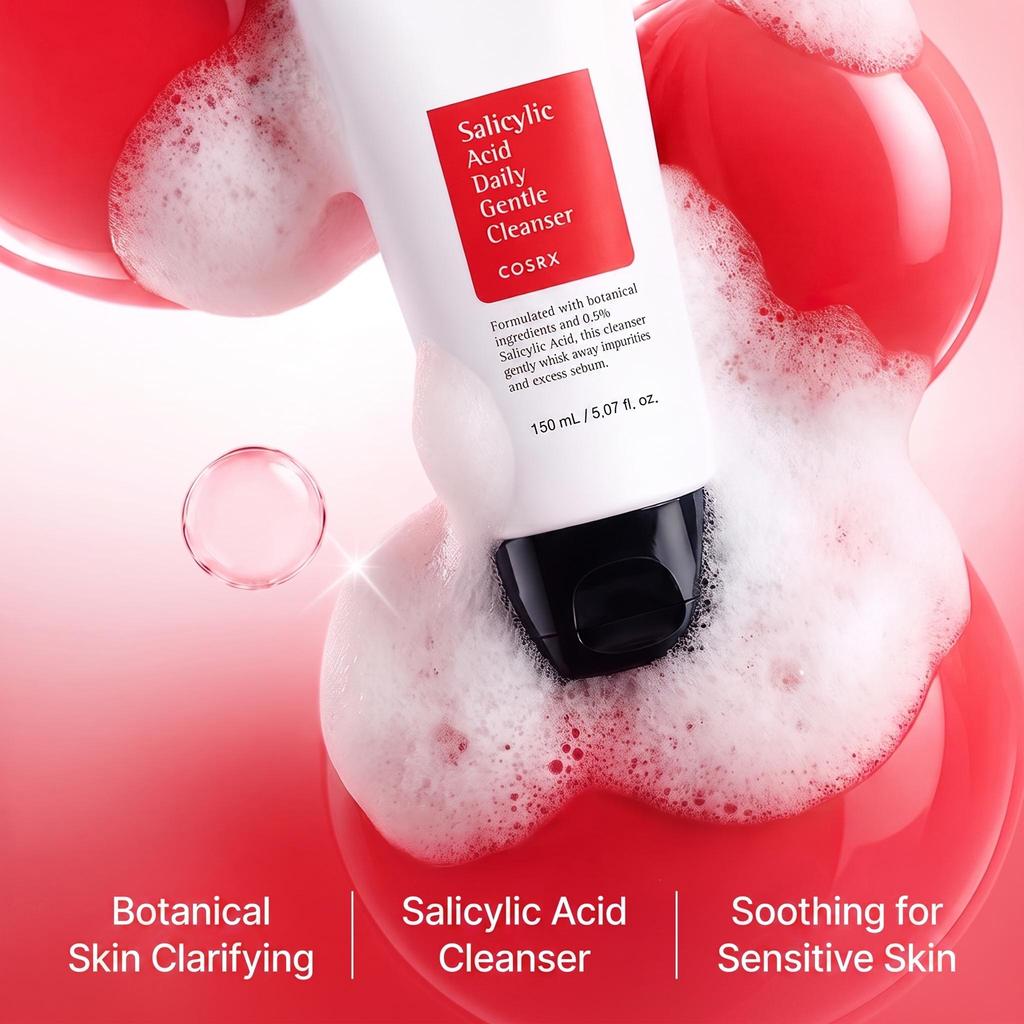 COSRX Salicylic Acid Daily Gentle Cleanser 150ml (+Free gift)