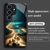 Закаленное стекло с рисунком пляжа для телефона, подходит для Samsung Galaxy S26 S25 S24 S23 S22 S20 FE/Ultra/Plus5G, противоударная задняя крышка