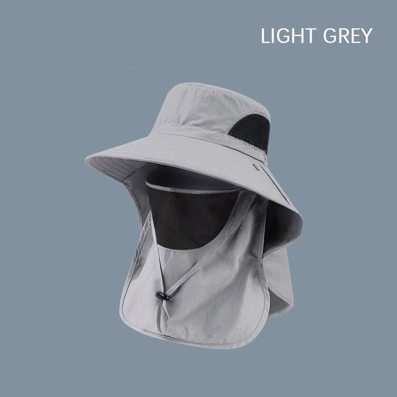 Солнцезащитная шляпа-ведро с защитой шеи, цельная шляпа для рыбалки и походов, дышащая шляпа-ведро с защитой от ветра и большими полями