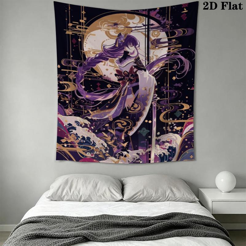 Genshin Impact Wall Tapestry Aesthetic Wall Hanging Printed Fabric Blanket Decorative Tapestries for Bedroom Living Room Home Decor