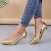 Fashion Spring Autumn Fashion New Sexy Comfortable Pointed Toe Solid Color Women's Party Dress Square High Heels Zapatos Mujer