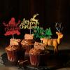 Christmas Cupcake Decoration Top Christmas Tree Reindeer Biscuit Packaging Merry Christmas Party Packaging Bag Decor Stickers