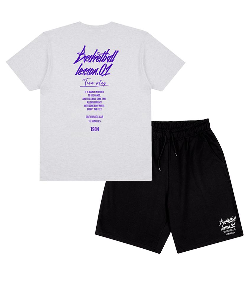 CREAM SODA LAB [2Pack] Quarter Logo Short Sleeve Shorts Set (Type B)