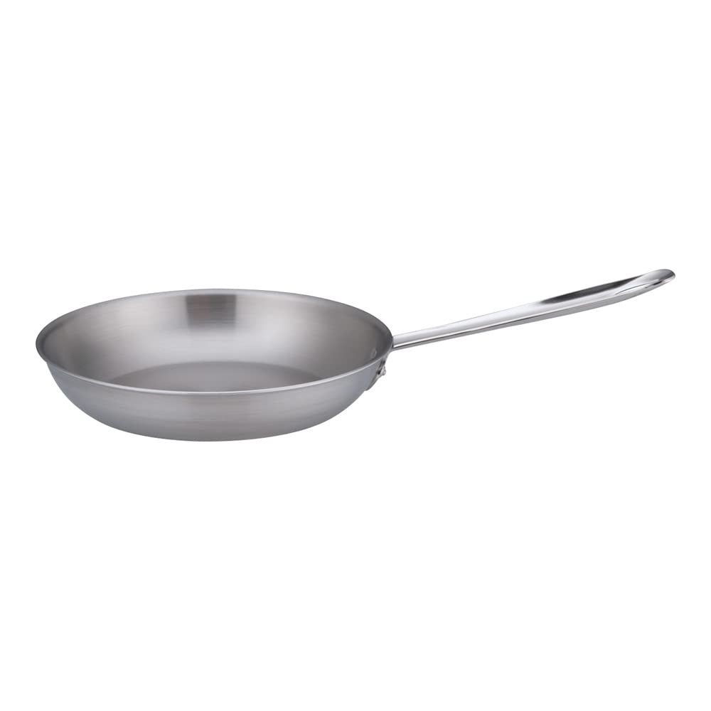 Endo Shoji TKG Frying Pan 24cm Stainless Steel Compatible with IH and Gas Fires Steel Sandwiching Aluminum with Stainless Steel Excellent Quick Outer
