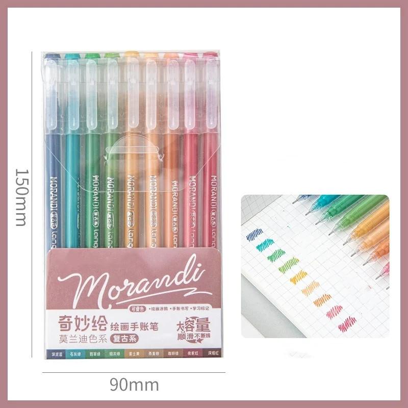 9 цветов, гелевая ручка-хайлайтер для детей, ручка для граффити для скрапбукинга, 0,5 мм, красочные канцелярские принадлежности, ручка для журналов, принадлежности для рисования и письма