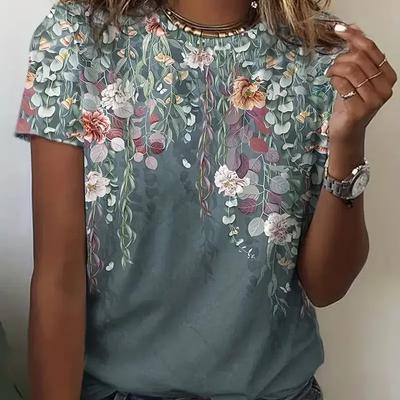 Женская футболка с круглым вырезом и принтом в стиле ретро 3D, с короткими рукавами, свободный повседневный женский топ весна/лето, женская одежда Harajuku