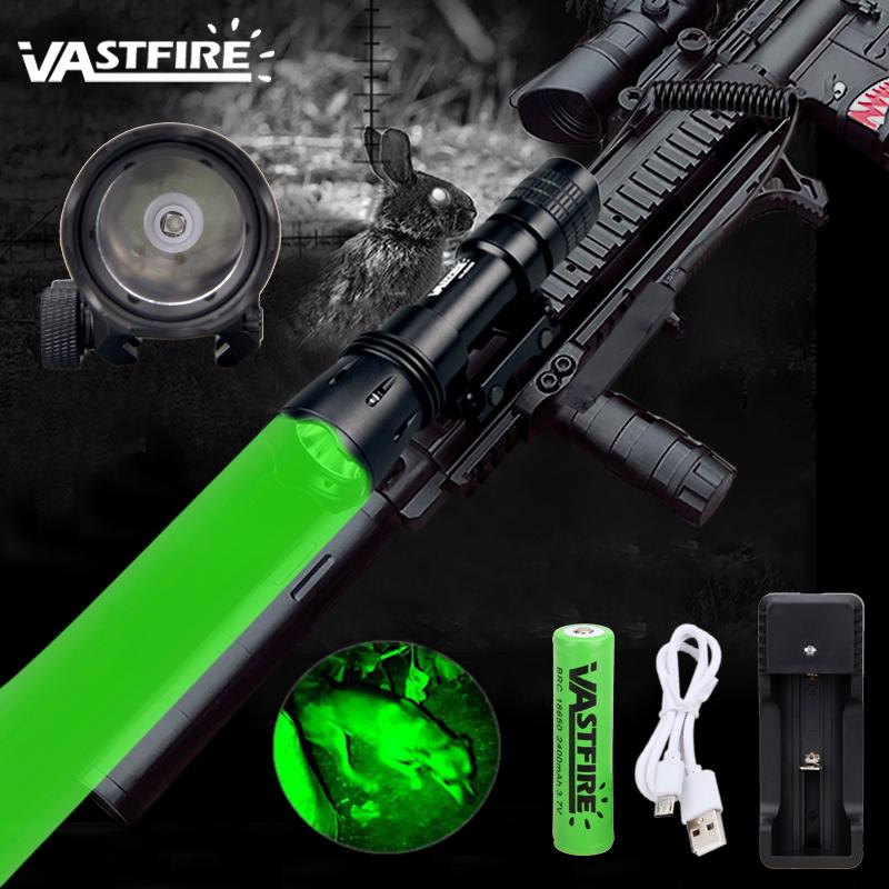 VA5006 Свет для охотничьего оружия 1200 лм Тактический фонарик для страйкбола на рейке + переключатель + 18650 + зарядное устройство