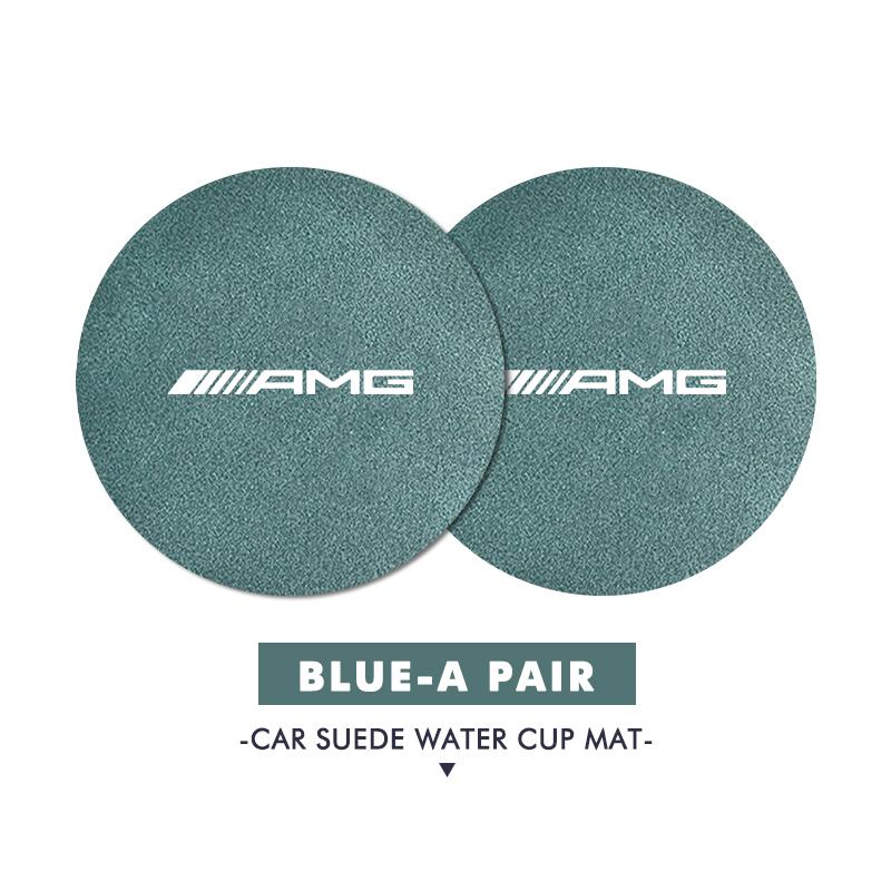 2pcs Car Coasters Water Cup Slot Non-Slip Mat Drink Holder Pad For Mercedes Benz AMG W204 W205 W203 W211 W201 W210 W108 W124 XRP8