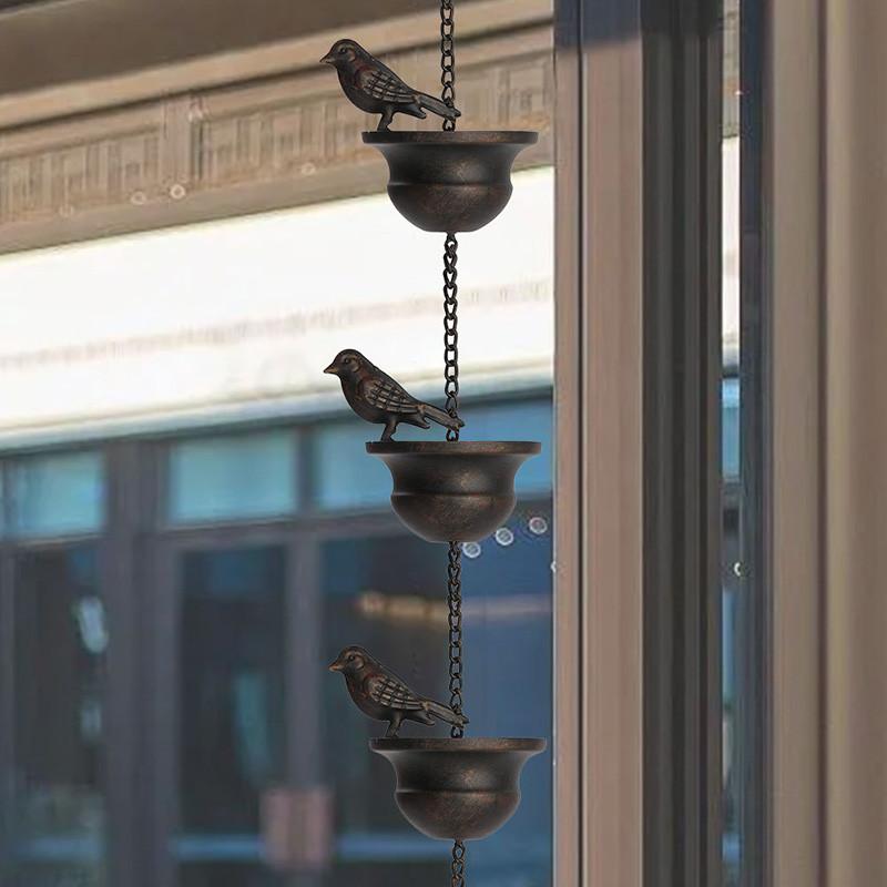 Водосточный желоб с цепочкой для дождя, водоотвод для улицы, декоративные садовые чашки для дождя, декор для колокольчиков