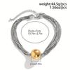 A Stylish Multi-layer Necklace With Exaggerated Fashion Round Beads Decoration, American Style Tassel Chain for Women