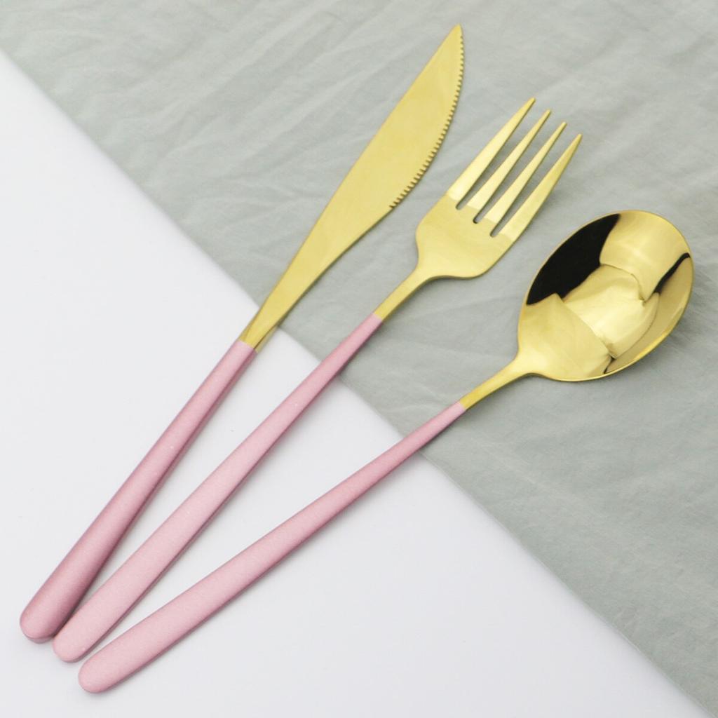 Набор столовых приборов из розового золота 18/10, набор столовой посуды из нержавеющей стали, 24 шт./компл., ножи, вилка, ложка, набор столовых приборов, набор кухонной посуды