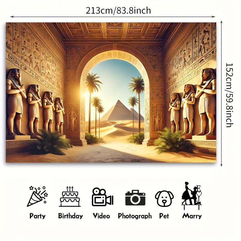 Vibrant view of Egyptian pyramid arches with polyester background fabric, suitable for family gatherings, weddings, birthdays