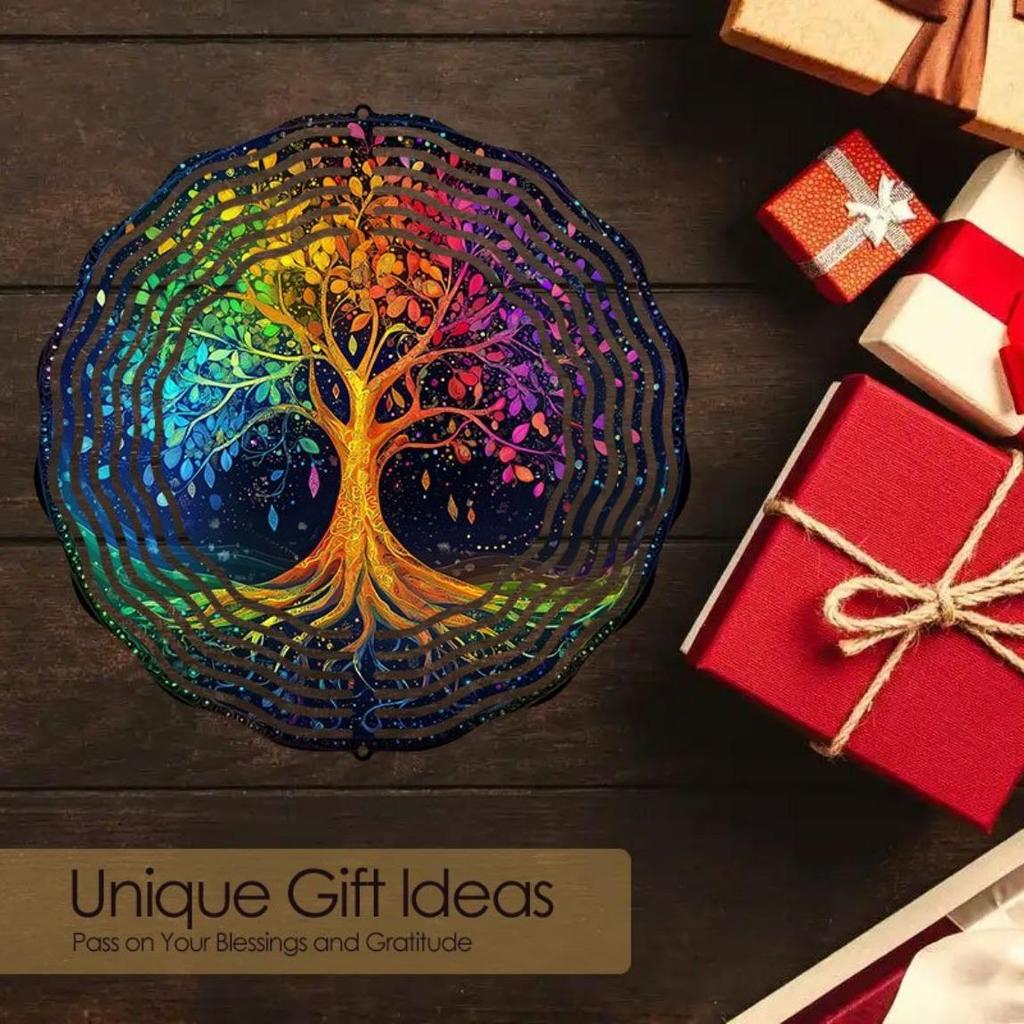 Colorful Tree of Life Wind Chime Outdoor Garden Decor with Soothing Sounds Perfect for Patio Thanksgiving Christmas Gifts