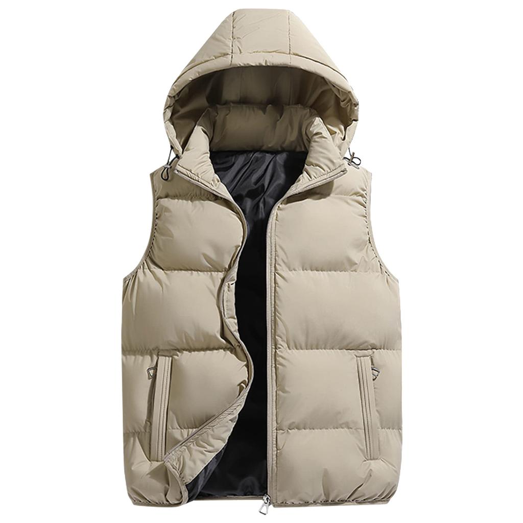 Men's Down-Filled Vest Winter Insulated Outdoor Vest Thickened Sleeveless Jacket