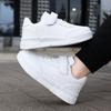 28-39 детские большие размеры дышащие и модные кроссовки на липучках белые туфли повседневная спортивная обувь для детей