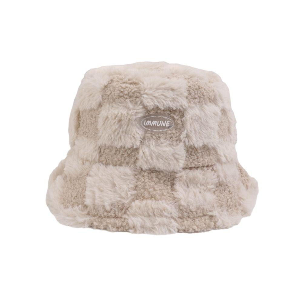 Утепленная берберская флисовая шляпа рыбака, плюшевая овечья шляпа в клетку, повседневная шляпа для девочек