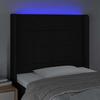 vidaXL LED Kopfteil Schwarz 93x16x118/128 cm Stoff