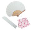 Stylish Business Fan with Fan Bag and Handkerchief Set [Osaka Choseido] Women's (Blue)