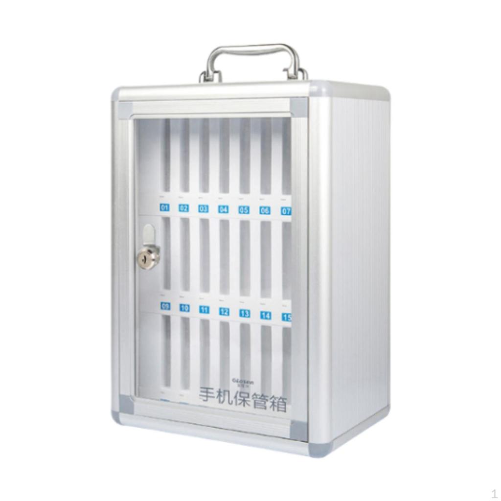 Cell Device Locker, Wall-Mounted Security Box with Handle, Portable Storage Solution for Classroom