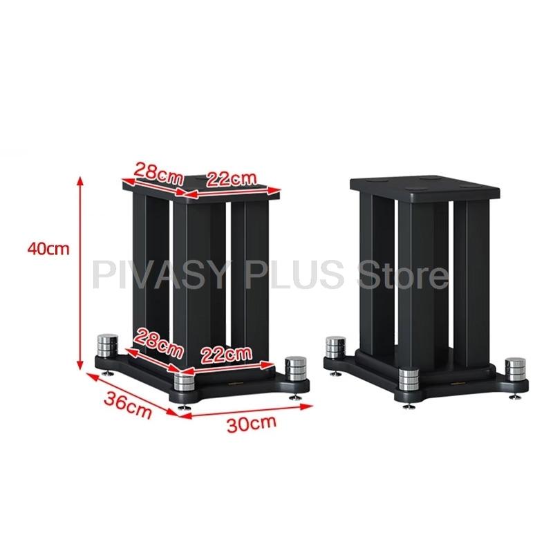 2Pcs 20-80cm Speaker Stand 5x5CM Steel Column Audio Stand Tray Bracket For DJ Bookshelf Speakers Satellite Surround Sound System