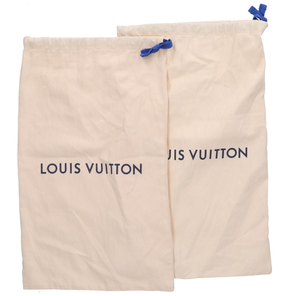 LOUIS VUITTON 1A9JGF LV Trainer Monogram Denim and Grained Calf Leather Sneakers shoes 8 1/2 blackUsed