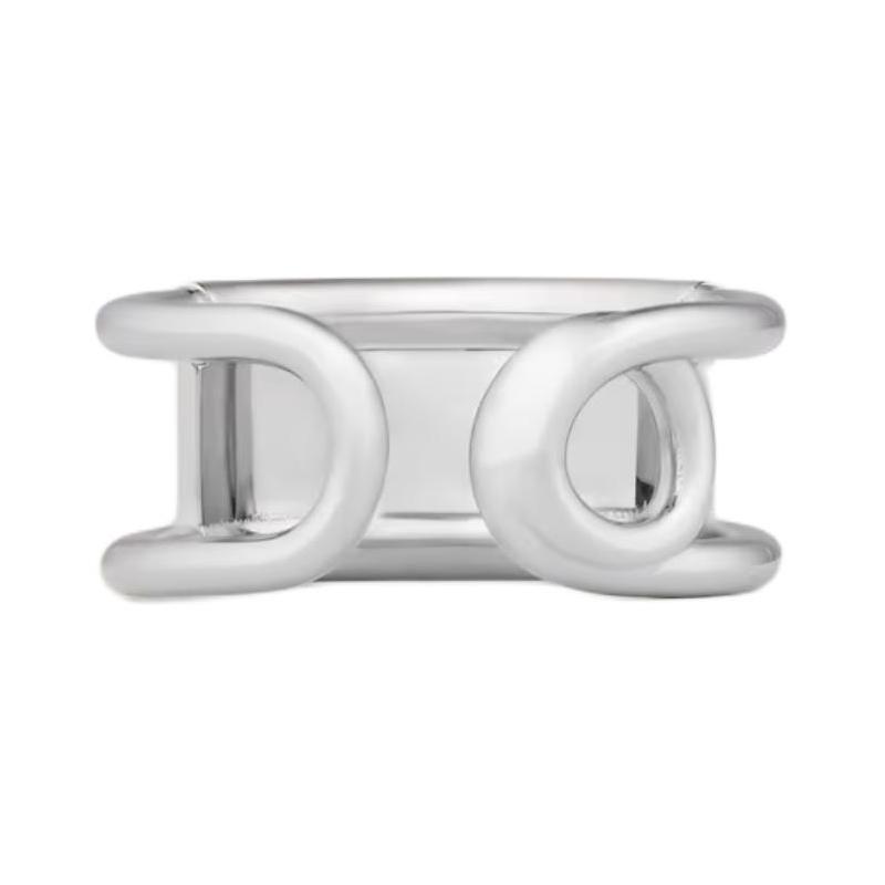 Givenchy black logo engraved on the front brass ring men's silver 66409818 BN30AQF003-040-silver 58