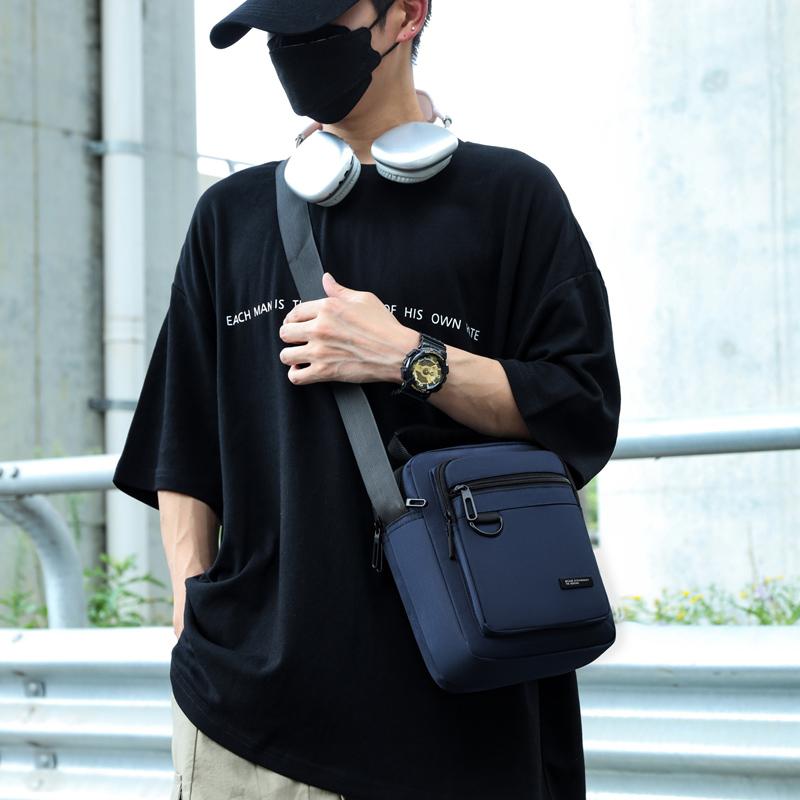 Мужская водонепроницаемая наплечная сумка - Большая вместимость, деловая/для отдыха, кроссбоди с многослойными карманами
