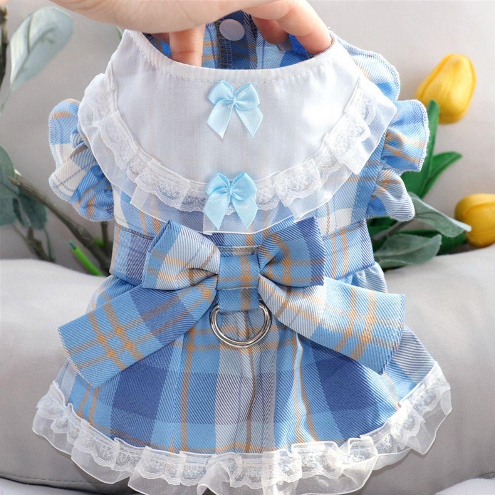 Soft Pet JK Skirt Breathable Cat Princess Dress Pet Outfits Dog Clothes for Puppy Kittens