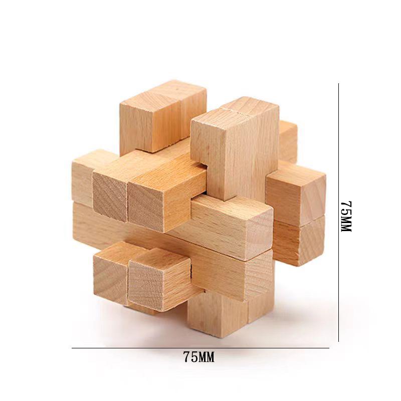 Luban Lock Puzzle Unlock Interlock Game IQ Test Wooden Brain Teasers For Adults Kids Logic Smart Mind Challenge Educational Toys