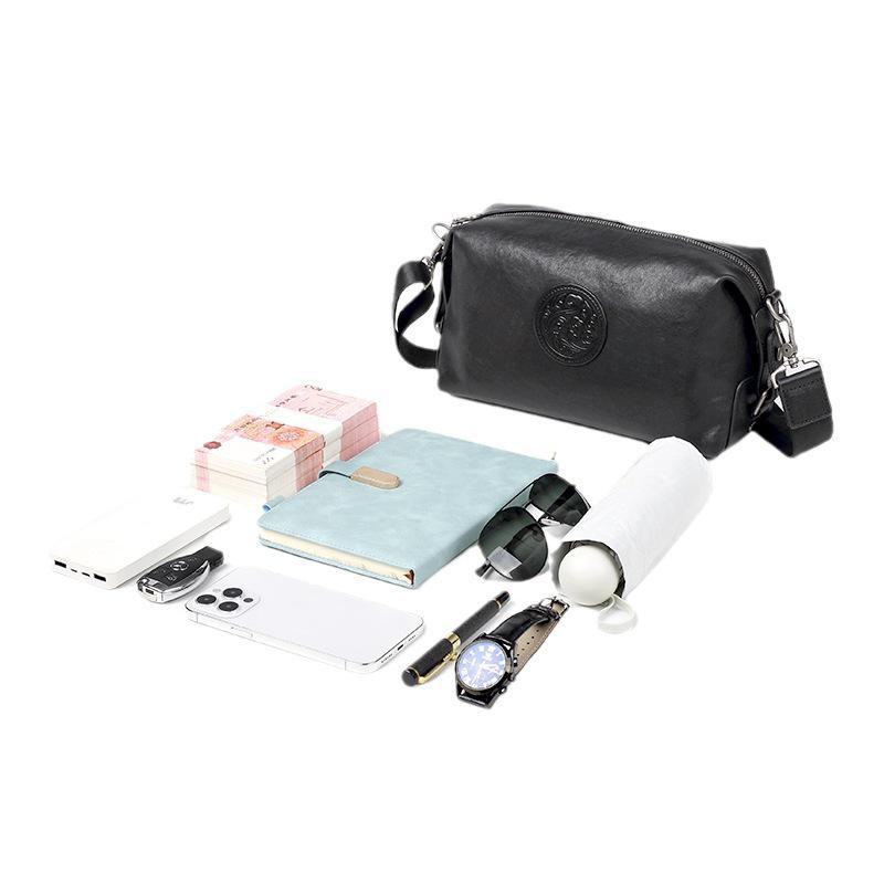 Модная мужская вертикальная сумка-мессенджер из натуральной кожи — вместительная, многофункциональная сумка через плечо с первым слоем из коровьей кожи.