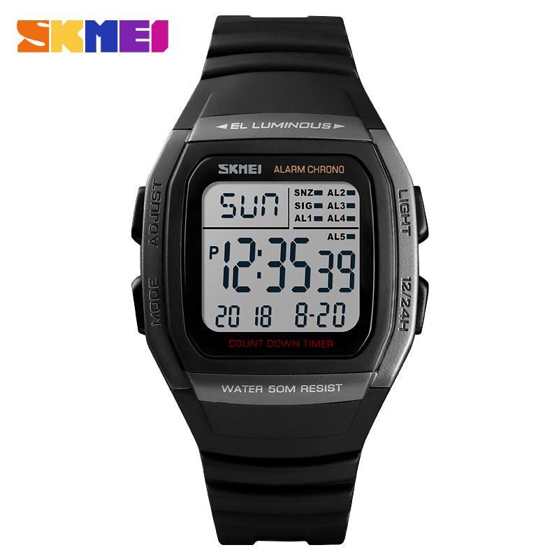SKMEI Luxury Brand Мужские спортивные часы Светодиодные цифровые часы Мужские водонепроницаемые военные наручные часы