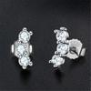 Light Luxury 3mm Moissanite 925 Sterling Silver Fashion Personality Sparkling Stud Earrings Women 'S High Quality Jewelry