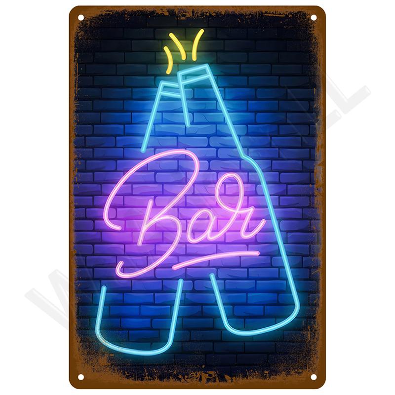 Vintage Bar Metal Signs Bathroom House Living Room Home Retro Wall Decorations Items Luxury Decor Interior Art Posters Tin Signs