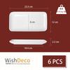 WishDeco Набор из 6 прямоугольных тарелок, 23 x 12 см, Подходит для рыбы-гриль, суши и других блюд, безопасных для духовки, Белый, Подходит для микроволновой печи