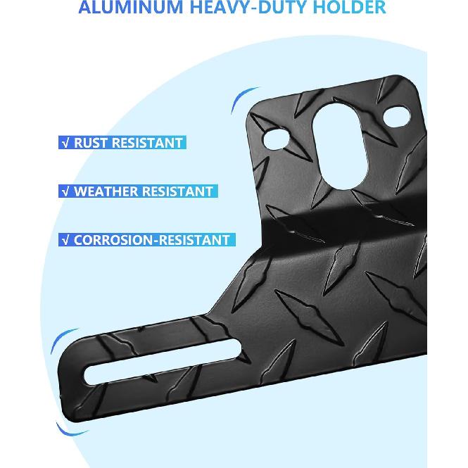 Trailer License Plate Bracket Holder With Stainless Steel Slim Car Tag Frame For Truck, Boats, RVs, Universal License Plates With 10PCS Reflective