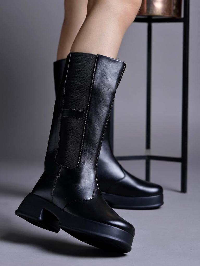 Shoetopia Женские короткие ботильоны на массивном каблуке с нескользящей подошвой, удобные модные ботильоны на щиколотку | Мягкая амортизирующая подошва | Для повседневной носки, вечеринок и зимы