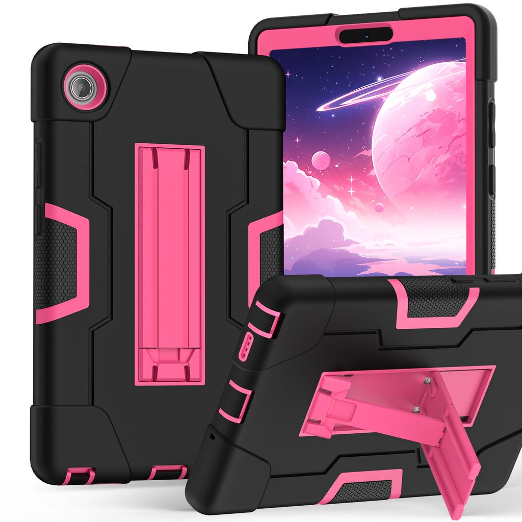 Kickstand Tablet Case for Lenovo Tab One (K9) 2025 8.7inch Model TB305FU PC-Silicone 3-Layers Rugged Heavy Duty Cover Shockproof