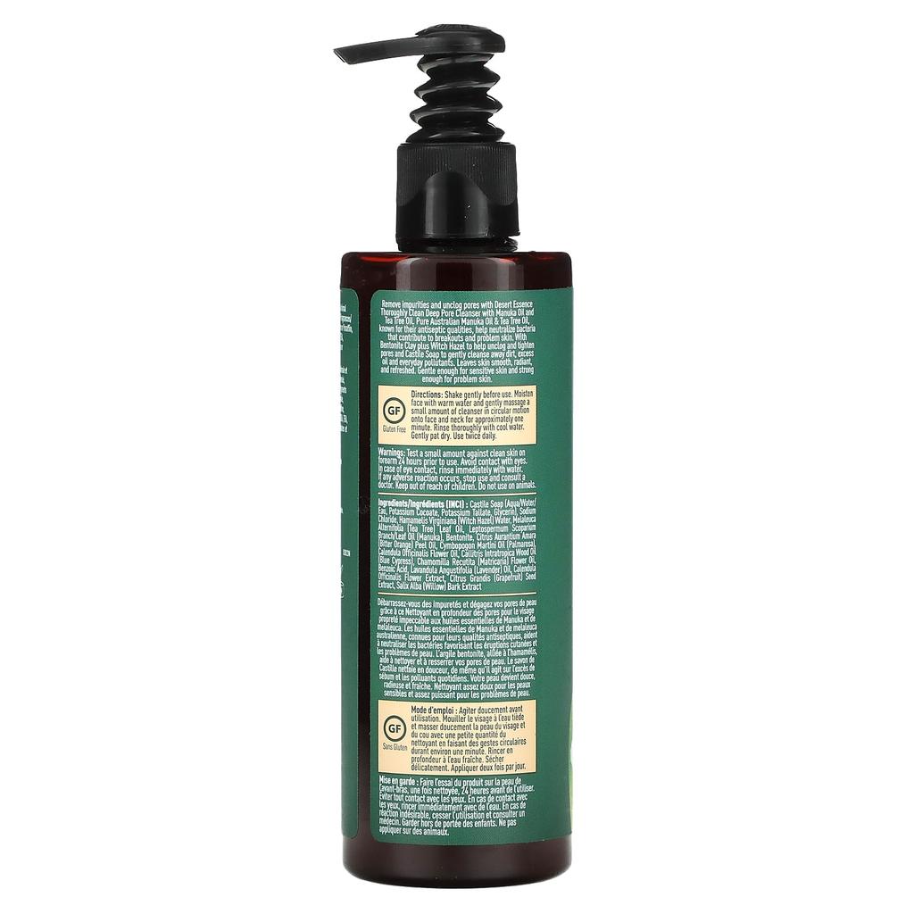 Desert Essence Throw Clean Deep Pore Cleanser, 8.5 Fl Oz (250 Ml)