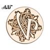Wax Seal Stamp Head Iris A-Z Initial Alphabet Head, Brass Engraved Stationery Sealing for Wedding Invitations Envelopes Journal Gift Packaging