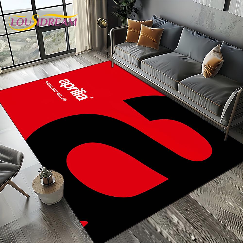 2025  Aprilia Racing Car Logo Motorcycle Carpet Rug for Bedroom Living Room Home Sofa Decoration ,kids Play Decor Floor Mat Gift