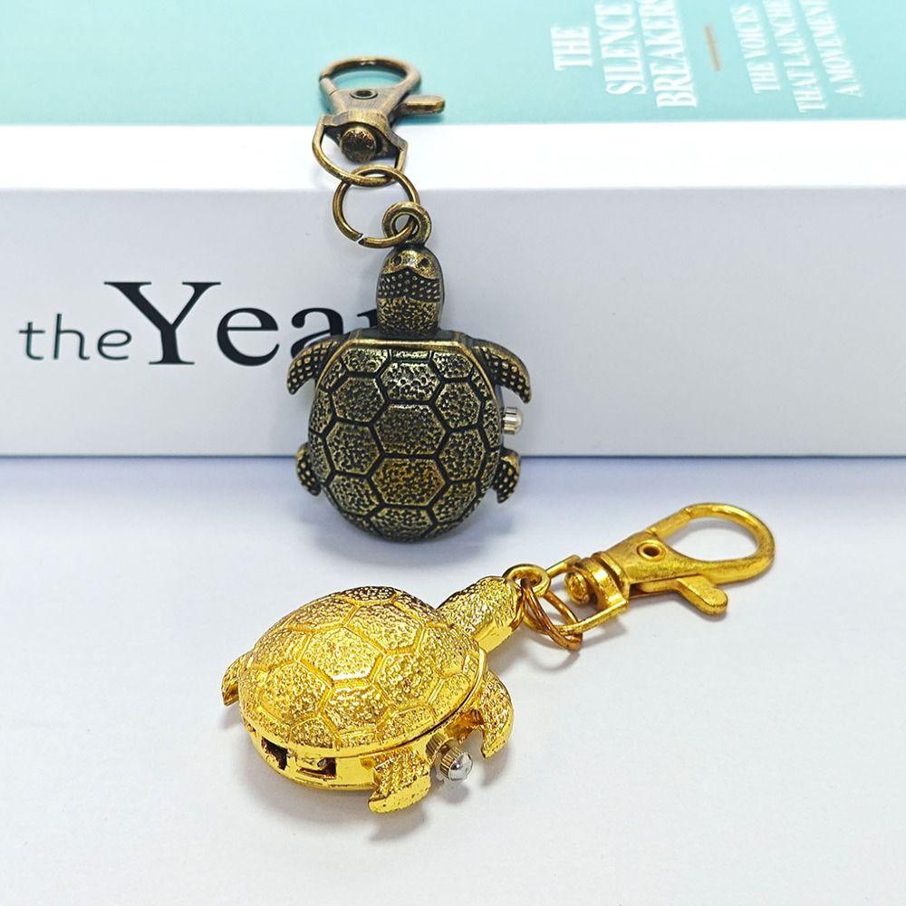 Alloy Turtle Watch Flip Cap Necklace Watch Creative Pocket Watch Gift