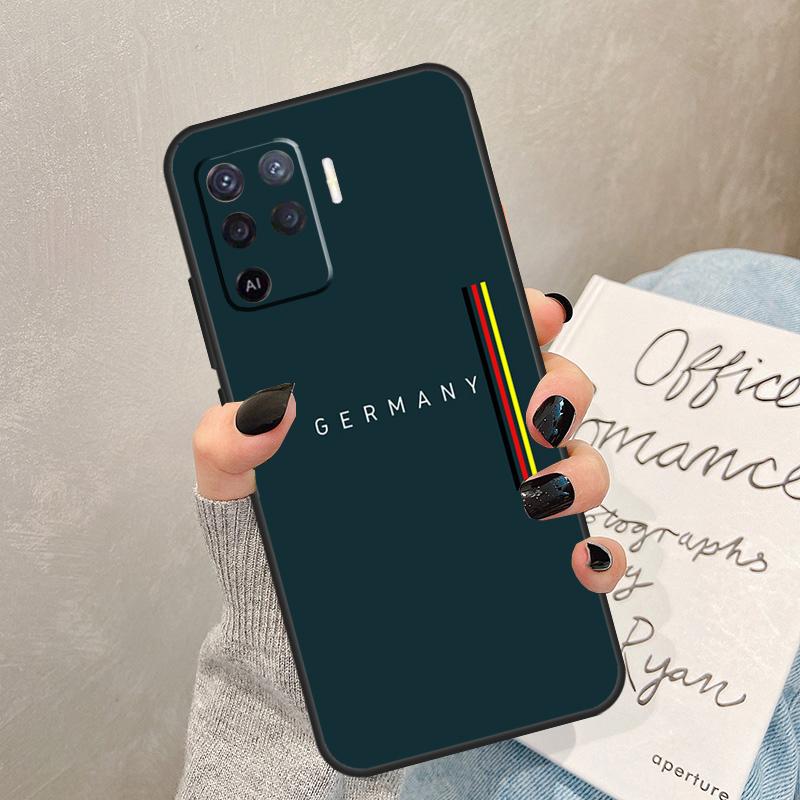 Чехол-эмблема с флагом Германии для Oppo A78 A98 A18 A38 A58 A60 A80 A40 A77 A57 A17 A74 A54 A94 A96 A76 A16 A15 A5 Pro