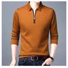 Футболка с длинными рукавами для мужчин, молодежная однотонная рубашка поло с лацканами для мужчин, повседневная рубашка в корейском стиле для мужчин на осень, рубашка поло