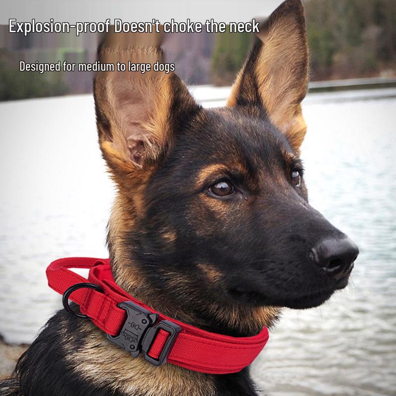 Adjustable Tactical K9 Dog Collar with Quick Release for Medium & Large Breeds