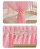 Double-layer Embroidered Lace Floor-length U-shaped Mosquito Net with Track System