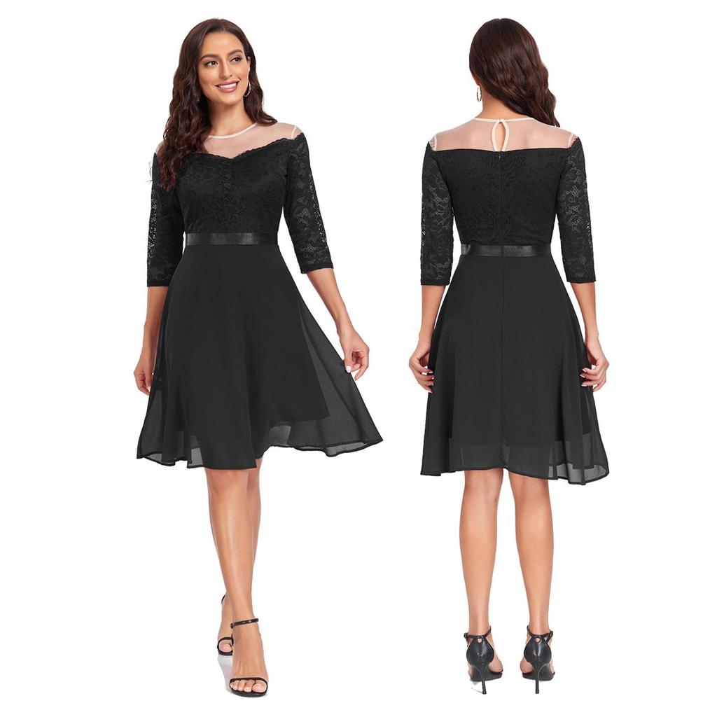 Женские платья с открытыми плечами, миди-трапеция, качели, коктейльное вечернее кружевное платье с поясом, шифоновые юбки, подружка невесты, свадебный гость, одежда для выпускного вечера
