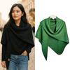 Winter Warm Woolen Shawl High End Mongolian Poncho Women Fashion Sequin Triangular Scarf