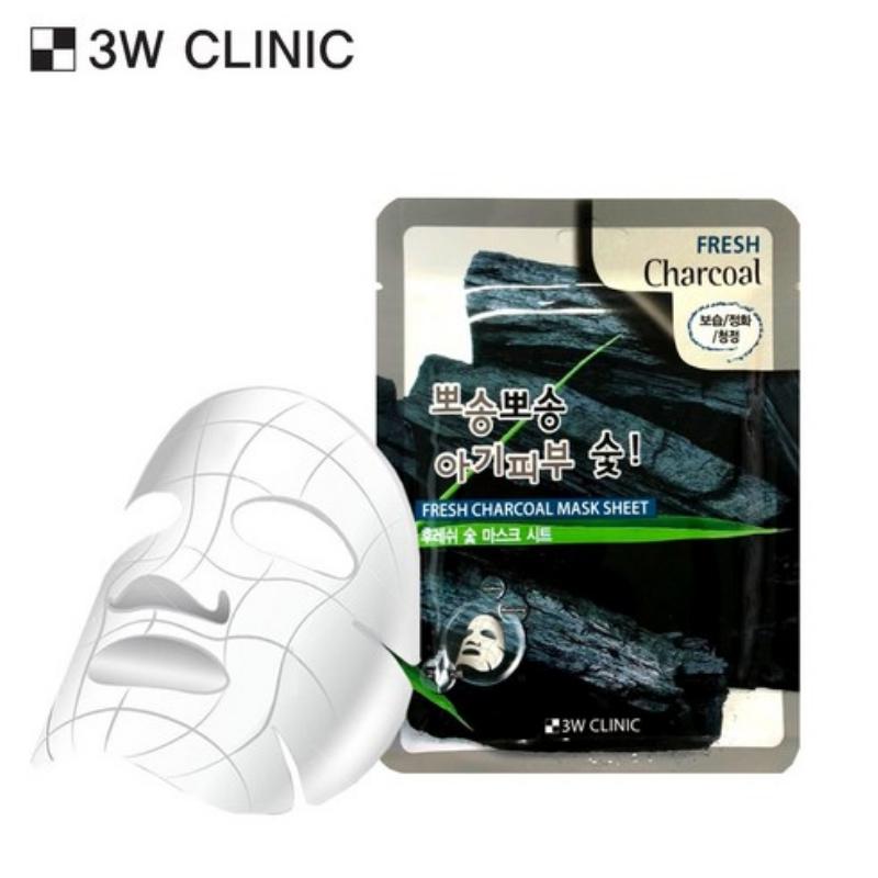 3w Clinic Fresh Charcoal Mask Sheet 23g*10 Sheets 1Pack