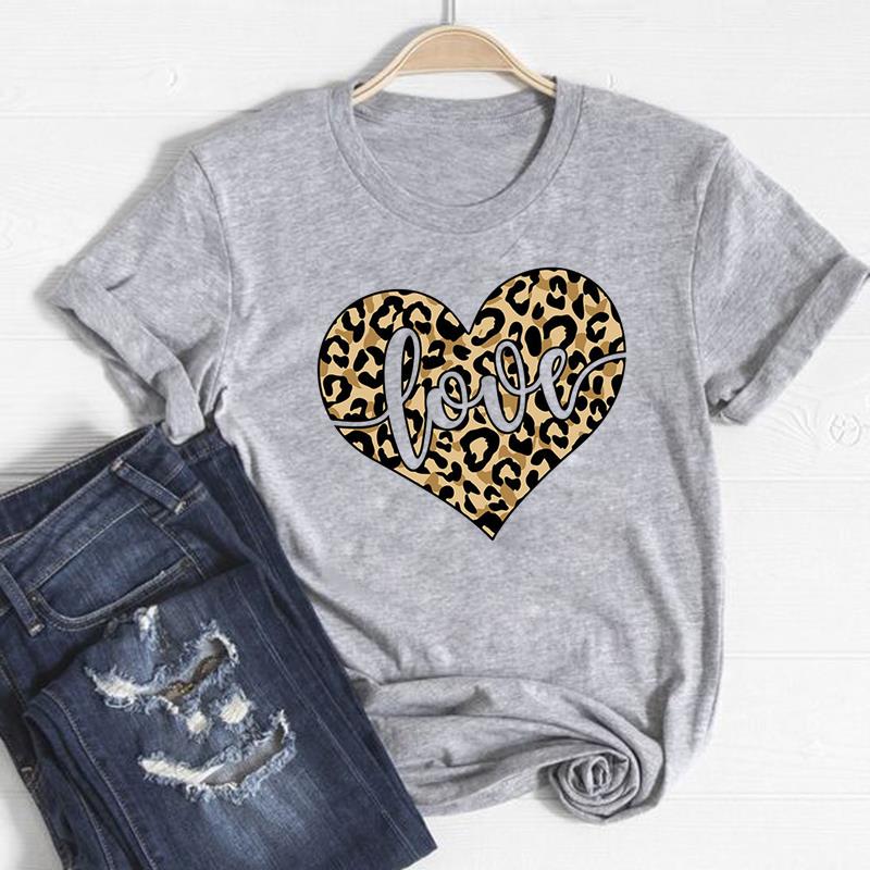 Стильная леопардовая милая одежда, повседневная футболка с коротким рукавом в стиле 90-х, милый стиль, женская футболка с принтом, модная футболка