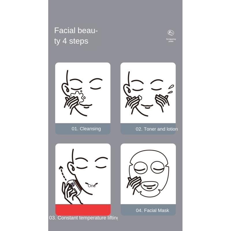  Smart Facial Massager Electric Stone Gua Sha Board Vibrating Heating Therapy Scraping Plates Face Lifting Slimming